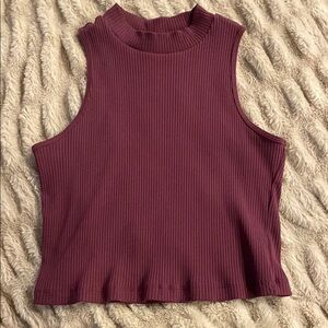 Sleeveless Ribbed Burgundy Top from Old Navy